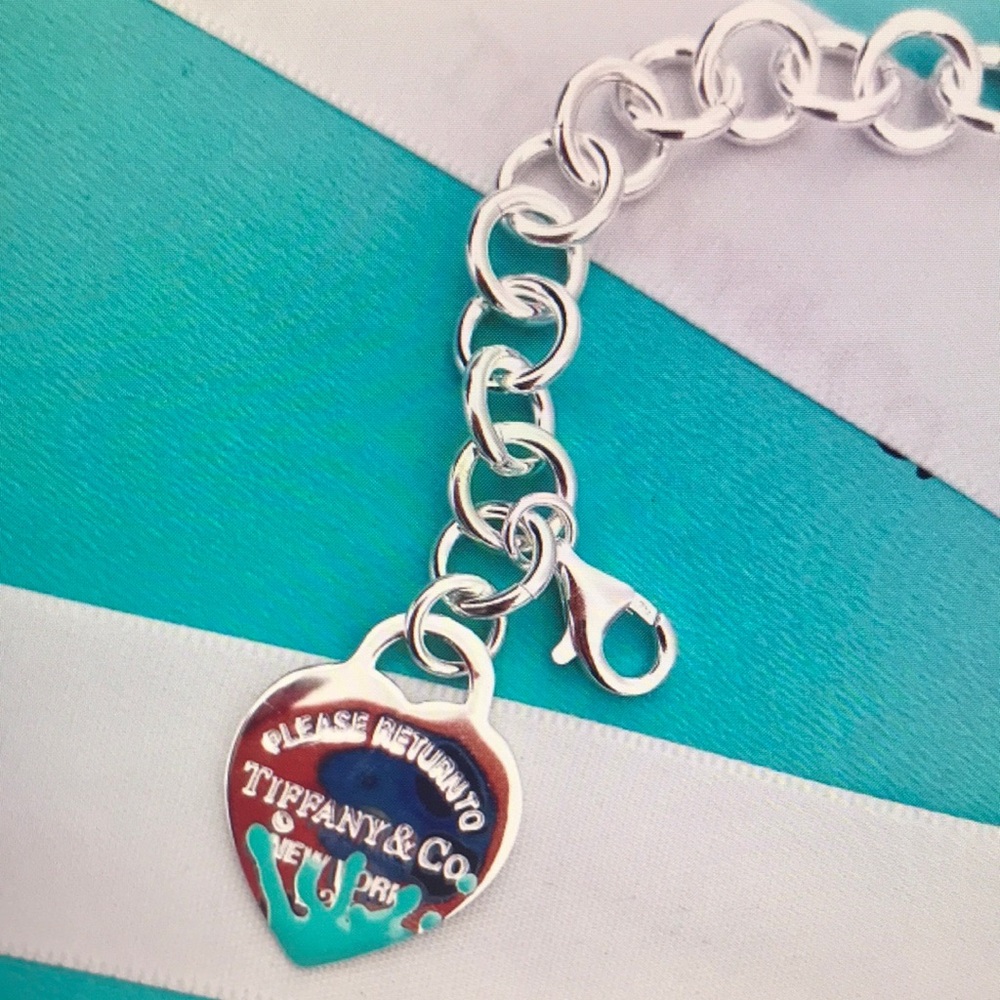 Tiffany & Co. Silver Heart Charm Bracelet